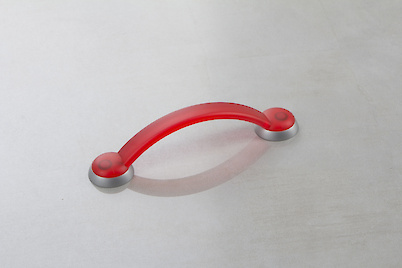 Меблева ручка Poliplast РП-18/128 прозорий червоний