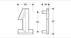 Мебельная ручка Poliplast в виде цифры 