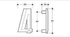 Мебельная ручка Poliplast в виде цифры 