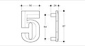 Мебельная ручка Poliplast в виде цифры "5" матовая розовая