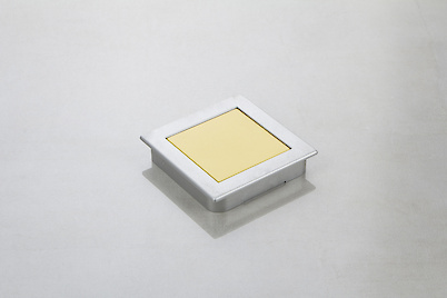 Меблева врізна ручка Poliplast РП-23/64 з матовою жовтою вставкою