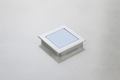 Меблева врізна ручка Poliplast РП-23/64 з матовою блакитною вставкою