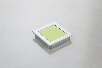 Меблева врізна ручка Poliplast РП-23/64 з матовою зеленою вставкою