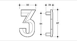 Мебельная ручка Poliplast  в виде цифры 