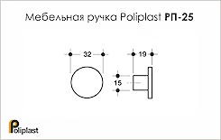 Мебельная ручка Poliplast полипласт РП-25 глянцевая оранжевая