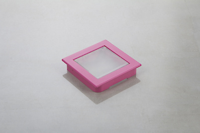 Меблева врізна ручка Poliplast РП-23/64 матовий рожевий з прозорою вставкою