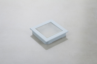 Меблева врізна ручка Poliplast РП-23/64 матовий блакитний з прозорою вставкою