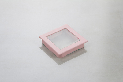 Меблева врізна ручка Poliplast РП-23/64 матовий світло-рожевий з прозорою вставкою