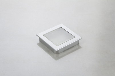 Меблева врізна ручка Poliplast РП-23/64 алюміній з прозорою вставкою