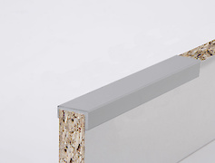 Планка торцева асиметрична алюмінієва для плити 18 мм L = 5500мм срібло BRUSH (С181)