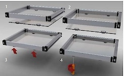 Дно для телескопічної висувної гардеробної рамки Vibo Elite 460х480 сірий оксамит (AF46VLG)