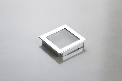 Меблева ручка врізна Poliplast РП-23/64 хром з прозорою вставкою