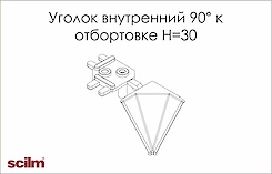 Куточок внутрішній 90 градусів Scilmдо отбортовки h=30мм білий
