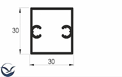Труба квадратна алюмінієва 30x30x1.6мм з приливами L=5950 мм алюміній