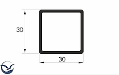 Труба квадратна пустотіла алюмінієва анодована 30х30