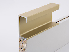 Врізний торцевий алюмінієвий профіль-ручка Н3 золото під плиту 18мм довжина 5950мм