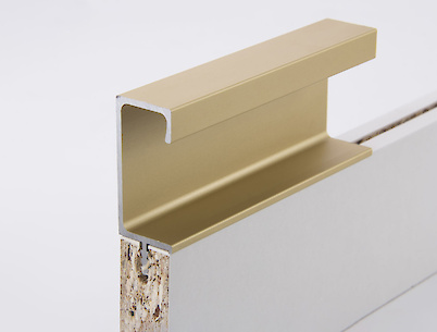 Врезной торцевой профиль ручка Н3 алюминиевый L=5950мм золото для плиты 18мм