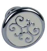 Мебельная ручка Falso Stile РК-668 хром глянцевый/белый