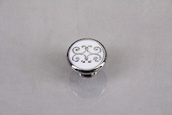 Мебельная ручка Falso Stile РК-668 хром глянцевый/белый