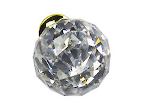 Меблева ручка кнопка GTV Crystal A d=40мм, золото, кристал