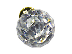 Мебельная ручка GTV Crystal A d=40мм, золото, кристалл