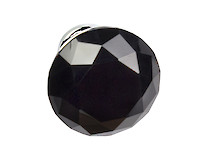 Мебельная ручка кнопка GTV Crystal B d=40мм, хром, черный кристалл