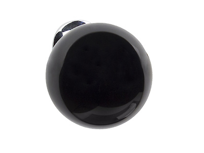 Мебельная ручка кнопка GTV Crystal C d=40мм, хром, черный кристалл