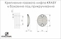 Кріплення газового ліфта KRABY Italiana Ferramenta до боковини під прикручування саморізами