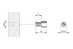Шток для кріплення цоколя за допомогою кліпси Italiana Ferramenta