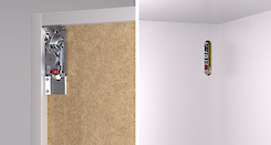 Прихований меблевий підвіс регульований Italiana Ferramenta LIBRA H1 для коробів верхнього ярусу з кріпленням на саморізи