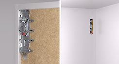 Прихований меблевий підвіс регульований Italiana Ferramenta LIBRA H2 для коробів верхнього ярусу з кріпленням на саморізи