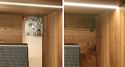 Прихований меблевий регульований підвіс Italiana Ferramenta LIBRA H6 (лівий) для коробів верхнього і нижнього ярусів