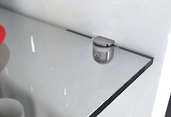 Меблевий полицетримач для скляних полиць PEKI Italiana Ferramenta під запрессовку в кольорі нікель