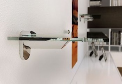 Меблевий полицетримач KAIMAN Italiana Ferramenta для скляних полиць і поличок з ДСП в кольорі алюміній