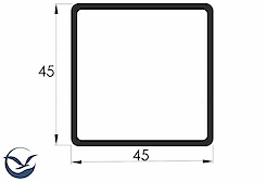 Труба квадратная алюминиевая 45х45х2мм, алюминий BRUSH