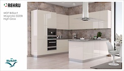 MDF-панель Rehau 19.6мм Rauvisio Brilliant Magnolia 5335B HG (Слоновая кость)