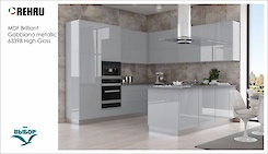 MDF-панель Rehau 19.6мм Rauvisio Brilliant Gabbiano metallic 6339B HG (Серебристый металлик)