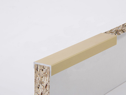 Планка торцевая асимметричная алюминиевая С181 для плиты 18 мм L=5500мм золото