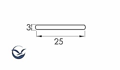 Смуга алюмінієва 25ммх3мм L=5950 мм срібло