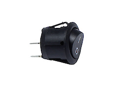 Вимикач кнопковий, круглий, врізний, 250V, чорний.