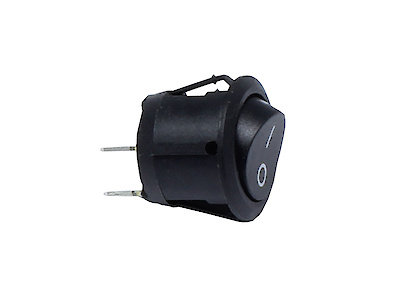 Выключатель кнопочный круглый врезной 250V черный