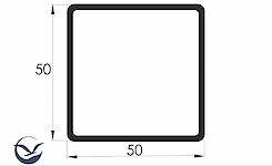 Труба квадратна алюмінієва пустотіла 50х50х2мм
