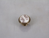 Меблева ручка-кнопка Giusti РГ 514 P77.01.H2.D1G старе золото з керамікою