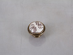 Мебельная ручка-кнопка Giusti РГ 514 P77.01.H2.D1G старое золото с керамикой