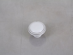 Меблева ручка-кнопка Giusti РГ 516 P77.00.00.T4G срібло вінтажне з керамікою