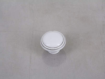 Меблева ручка-кнопка Giusti РГ 516 P77.00.00.T4G срібло вінтажне з керамікою