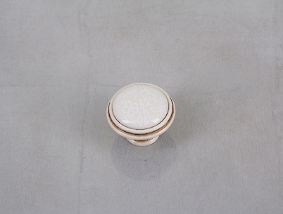 Мебельная ручка-кнопка Giusti РГ 518 P77.01.F3.T5G золото винтажное с керамикой