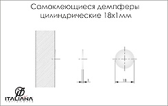Самоклеючі демпфери Italiana Ferramenta циліндричні 18x1мм, 36шт