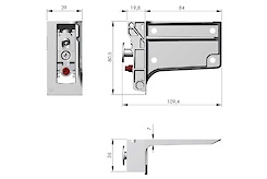 Прихований меблевий регульований підвіс Italiana Ferramenta LIBRA H7 (правий) для коробів верхнього і нижнього ярусів під прикручування.