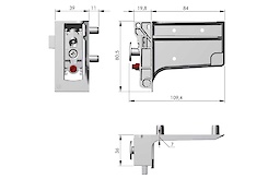 Прихований меблевий регульований підвіс Italiana Ferramenta LIBRA H7 (лівий) для коробів верхнього і нижнього ярусів під запрессовку для планки.